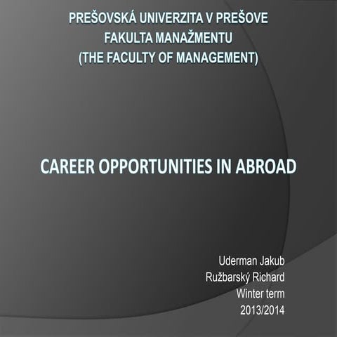Career opportunities in abroad   presentation