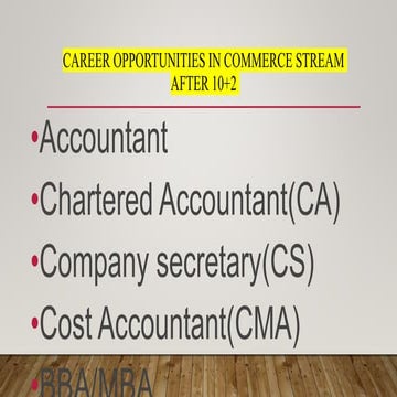 Career opportunities in commerce stream