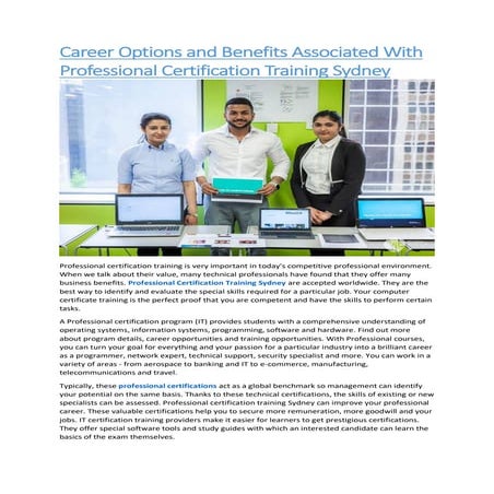 Professional Certification Training Sydney