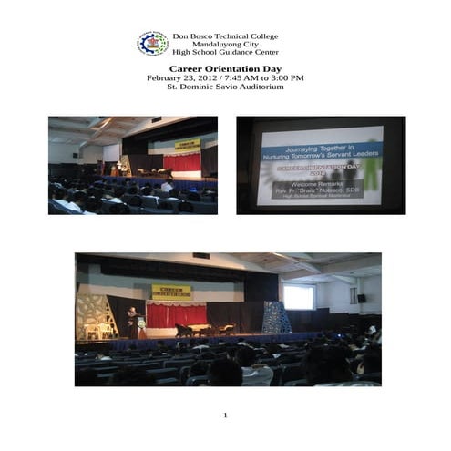 DBTC Career Orientation Day February 23, 2012