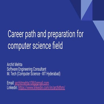 Career path and preparation for computer science field | PPT