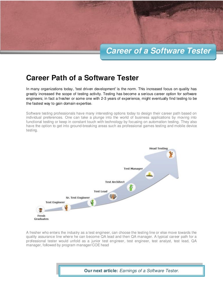 Career path of a software tester