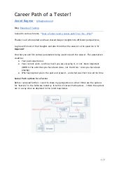 Career Path Of A Tester