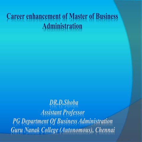 Career path of mba