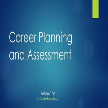 Career Planning and Assessment