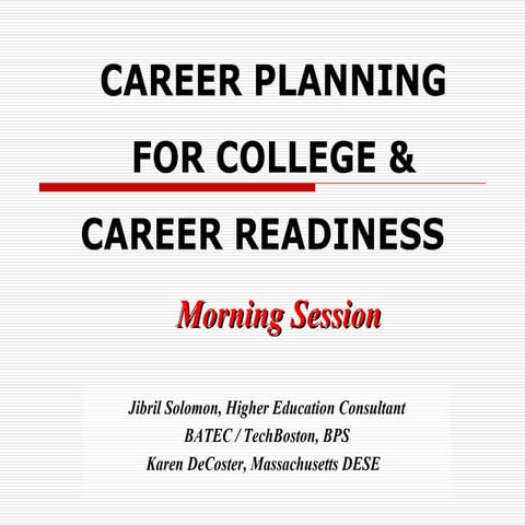 Career Planning Ma Session