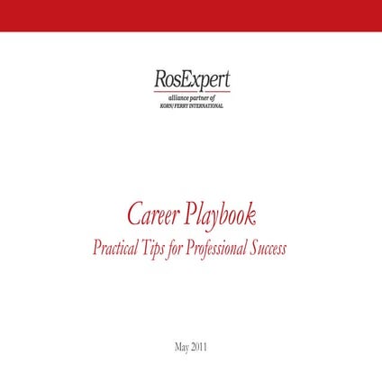 RosExpert Career playbook
