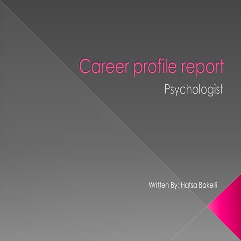 Career profile report | PPTX