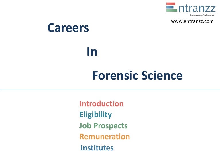 Careers in forensic science