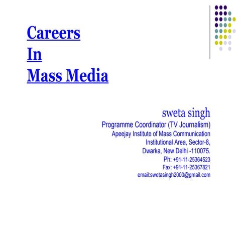 Careers in Mass Media