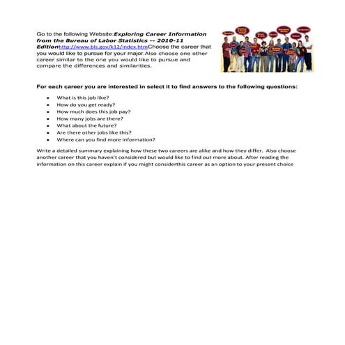 Careers   link to bureau of labor