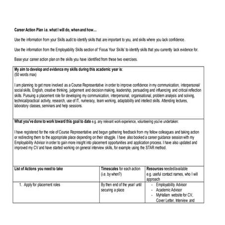 Careers action plan PSP2.doc