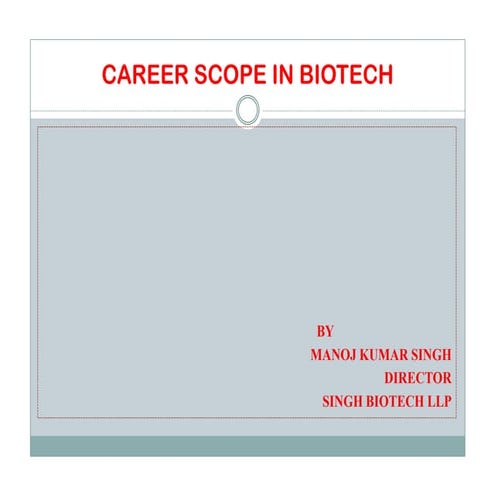 Career scope in biotech