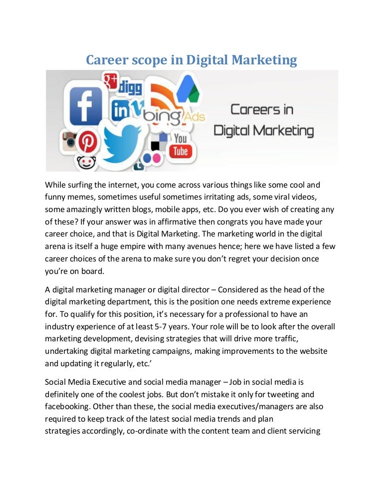 Career scope in digital marketing