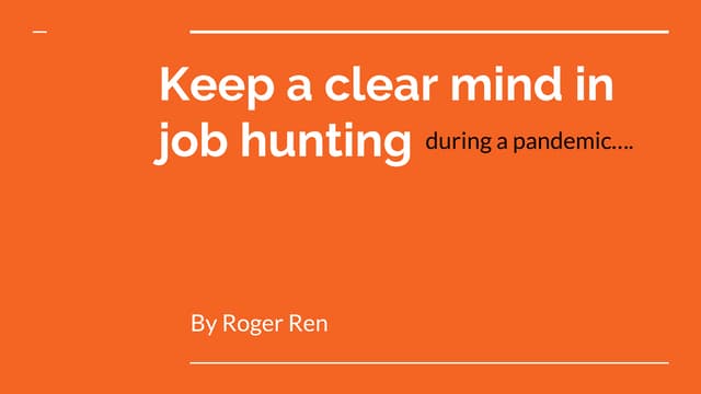 Career services workshop- Roger Ren