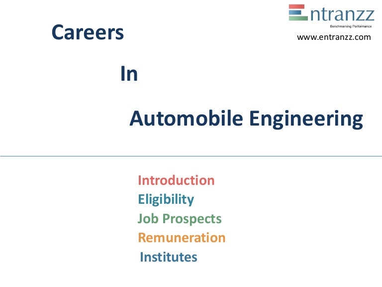 Careers in automobile engineering