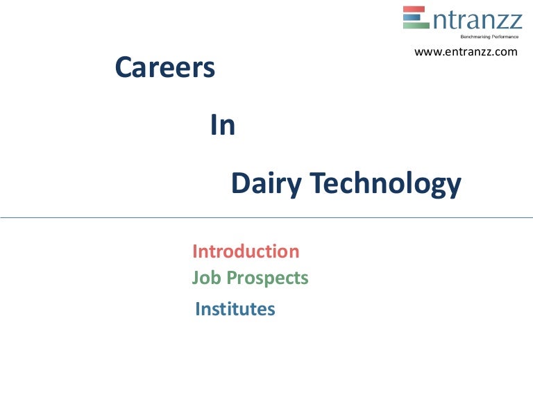Careers in dairy technology