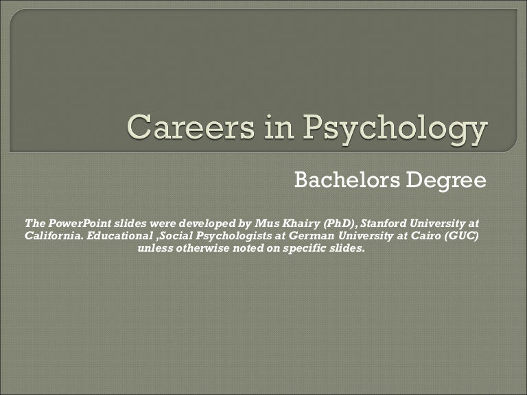 Careers in Psychology