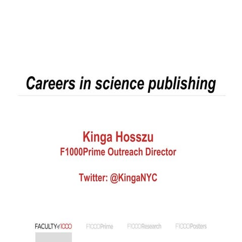 Careers in science publishing
