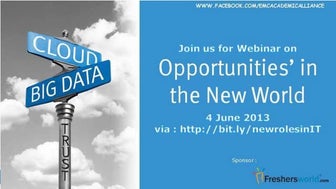 Opportunities for students in the New World of Cloud and Big Data