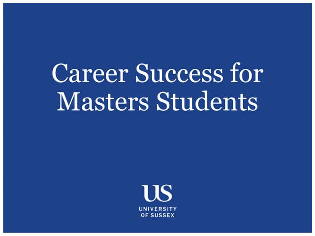 Career Success for Masters Students