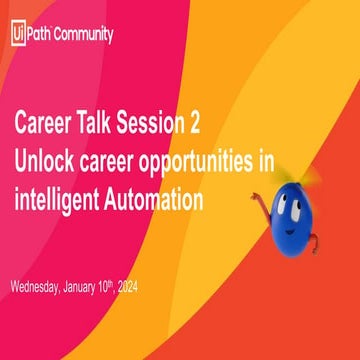 Career Talk Series: Session 2- Unlock career opportunities in intelligent aut...