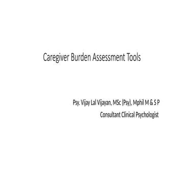 caregiver burden Assessment Scales for health professionals