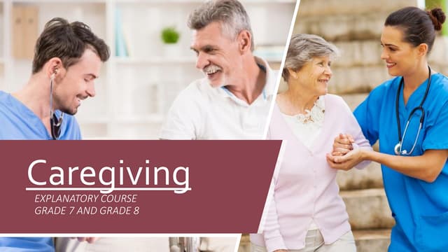 CAREGIVING grade 7 and 8 Tools, Equipment and Paraphernalia aligned with MELC...