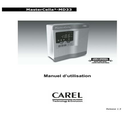 Carel mastercella manuel d'utilisation | PDF