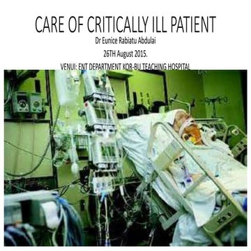 Care of critical ill patient