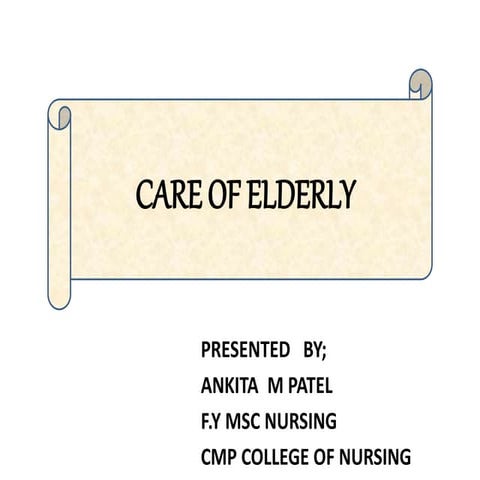 Care of elderly nursing perspective