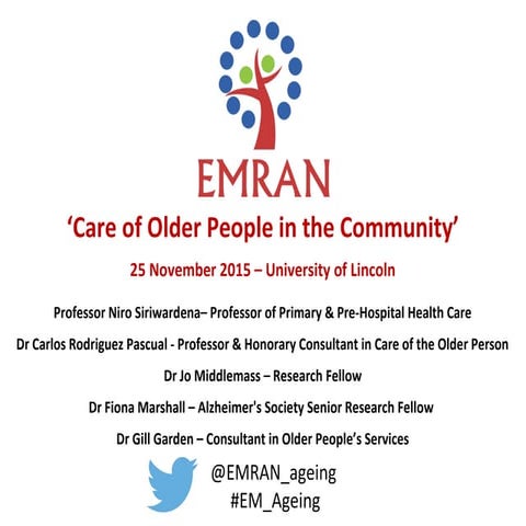 EMRAN Seminar November 2015 - Care of Older People in the Community