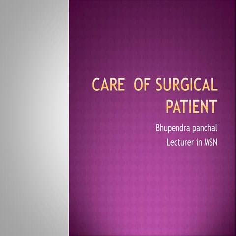 Care of surgical patient