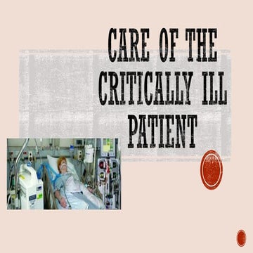 Care of the critically ill patient student