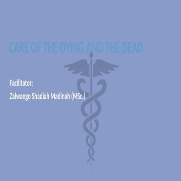 Care of the dying patient. A Model for Nursing and Midwifery students ...