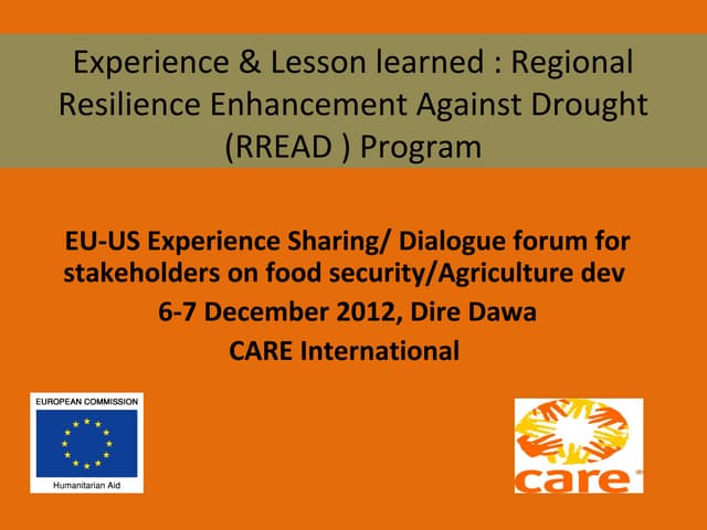 Experience & Lesson learned : Regional Resilience Enhancement Against Drought 