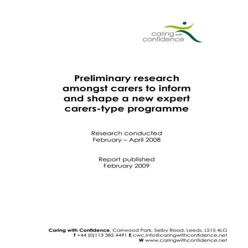 Carers research report february 2009