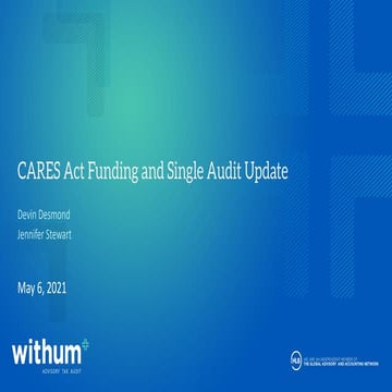 CARES Act Funding and Single Audit Update