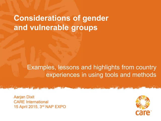 NAP Expo 2015 Session VIII, I Care vulnerable groups 