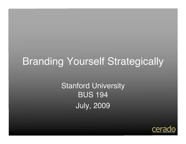 Branding Yourself Strategically