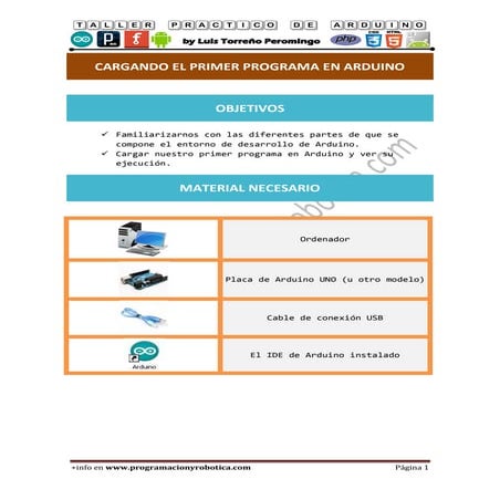 Cargando el primer programa de arduino