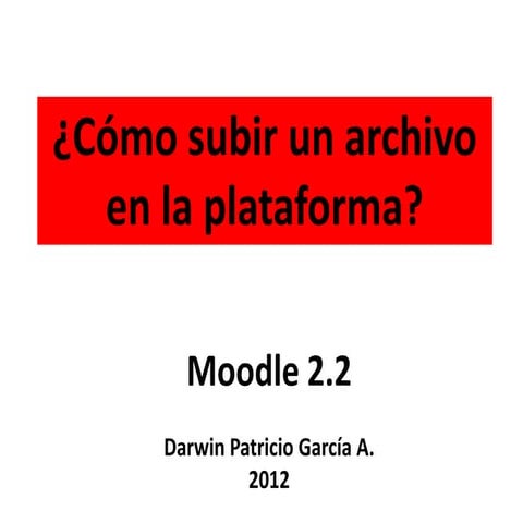 Moodle 2.2: Cargar tareas