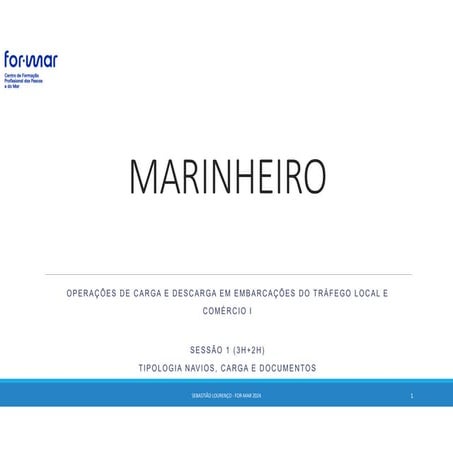 Cargas e Descargas Formação Marinheiro 1