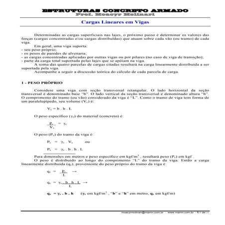 Cargas em vigas