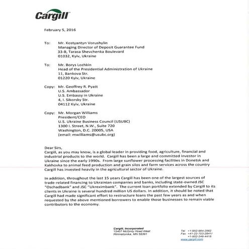 Cargill Letter | PDF