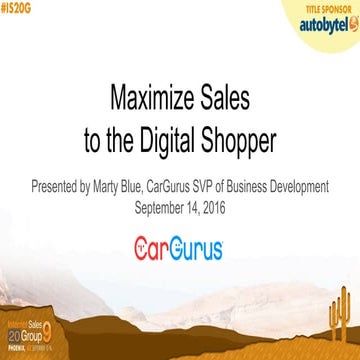 Maximize Sales to  the Digital Shopper