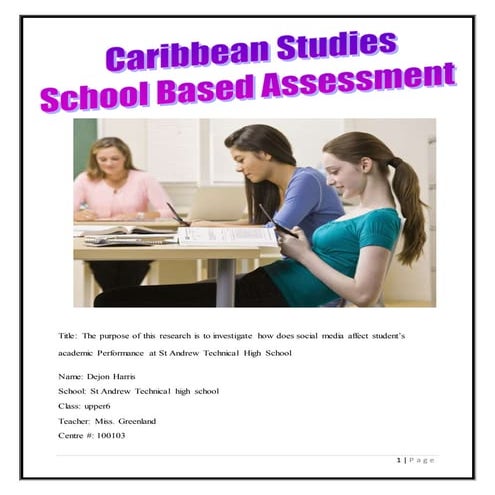 Caribbean studies IA Dejon Harris