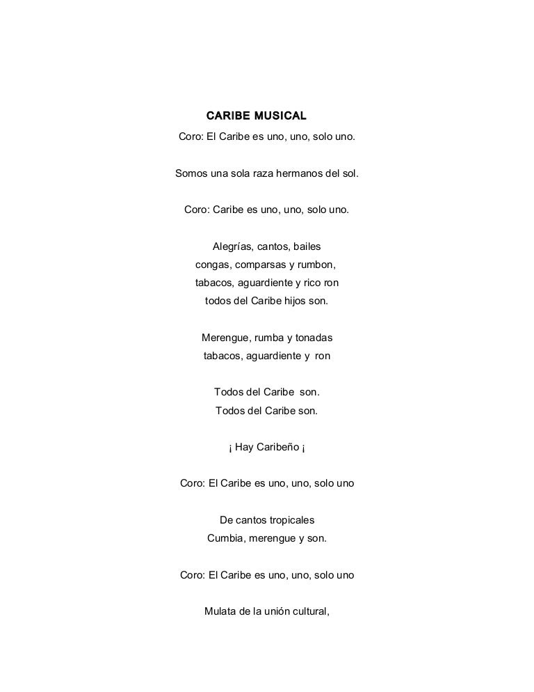 Caribe musical cancion