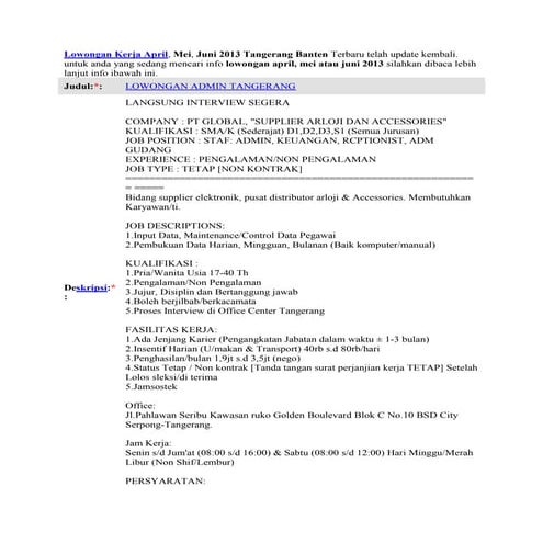CONTOH SOP GA 2015 | PDF