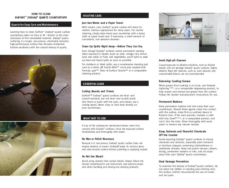 Caring For Dupont Zodiaq Quartz Countertops Caring For Dupont Zodiaq Quartz Countertops -